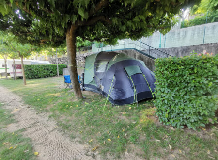 De staanplaatsen op de camping
