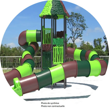 Double toboggan aquatique
